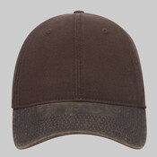 OTTO CAP Cotton Canvas Garment Washed PU Coated Cotton Blend Visor 6 Panel Low Profile Baseball Cap