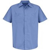 Industrial Stripe Short Sleeve Work Shirt Long Sizes