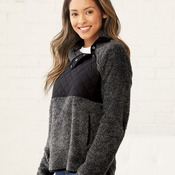 Women's Quilted Fuzzy Fleece Pullover