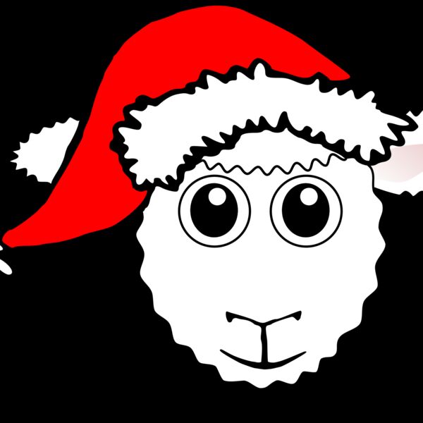 Sheep 01 Face Cartoon with Santa hat Thumbnail
