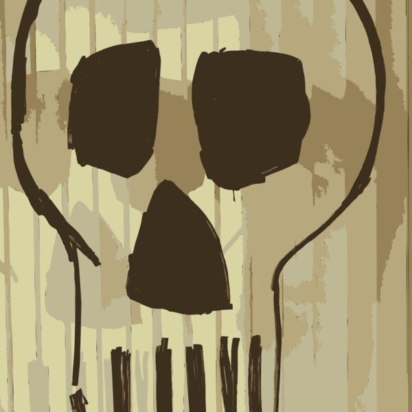 Skull Drawing with Montana Markers on Glass Thumbnail