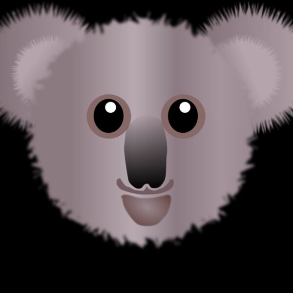 Koala 001 Face Cartoon Grey Thumbnail