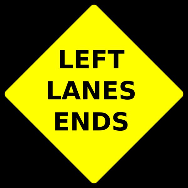Leomarc caution left lane ends Thumbnail